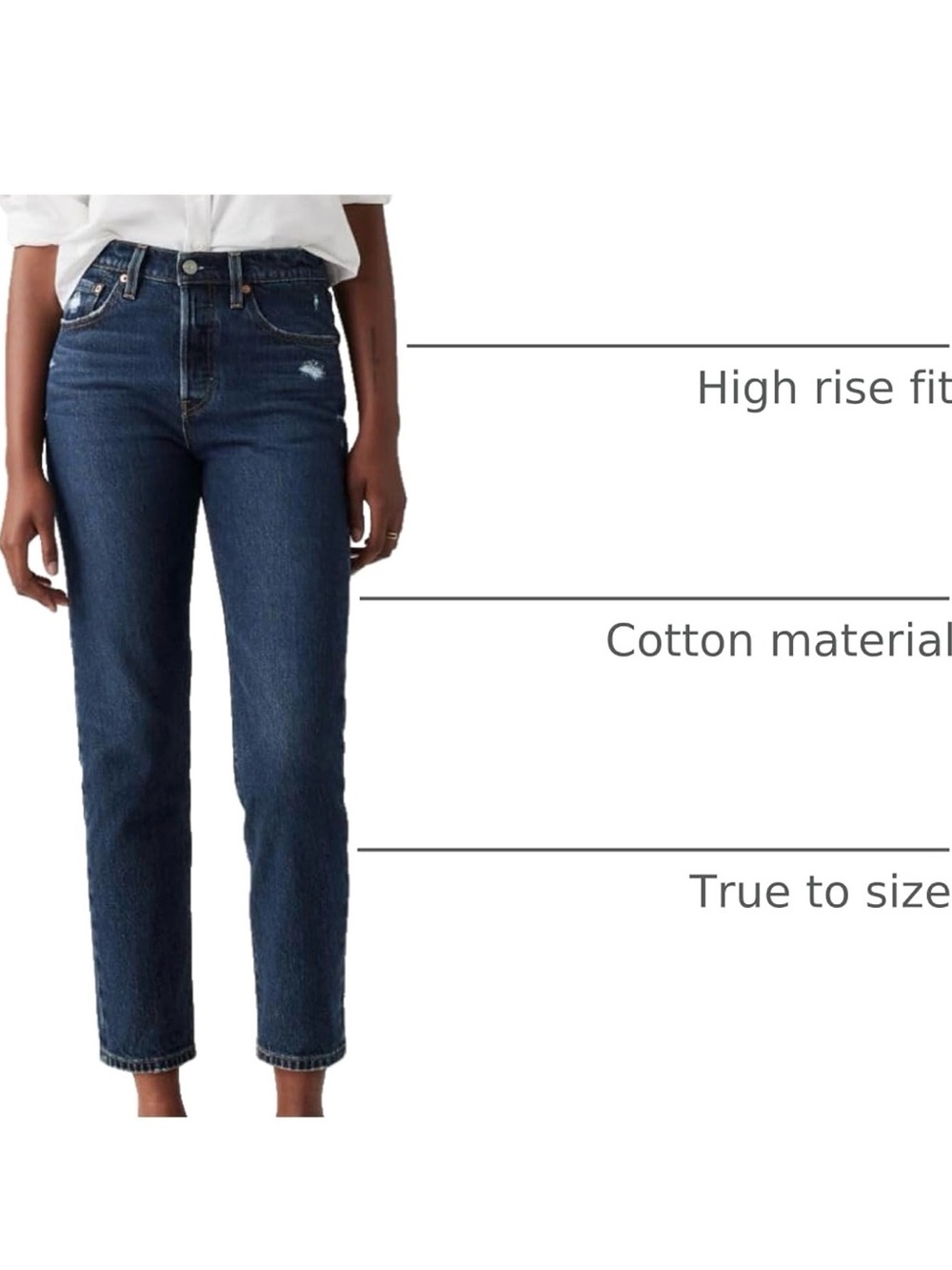 Levi’s Women’s 501 Crop Jeans - Dark Blue - Picture 8 of 8